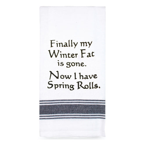 Winter Fat Spring Rolls Tea Towel