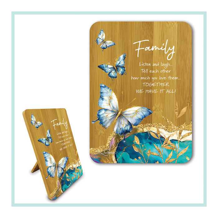Bamboo Plaque - Tranquil Butterflies FAMILY