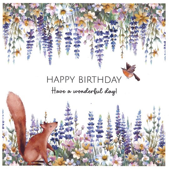 Happy Birthday - Bushy Tailed Friend Card