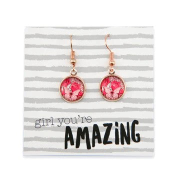 PINK COLLECTION - DANGLE EARRINGS - GIRL YOU'RE AMAZING
