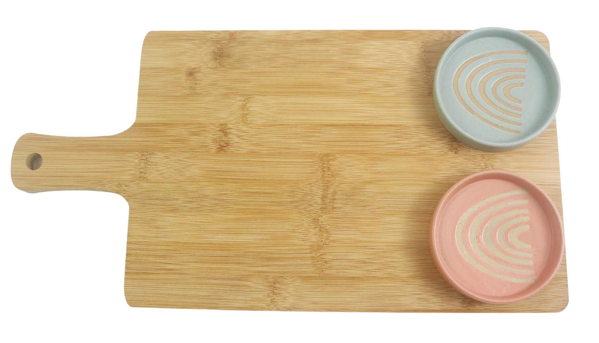 Shae Rainbow Dish & Board - Peach/Blue