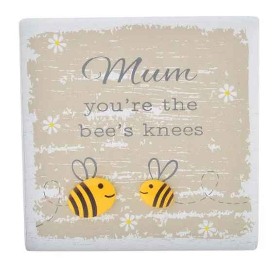 Bee Square Plaque - Asst