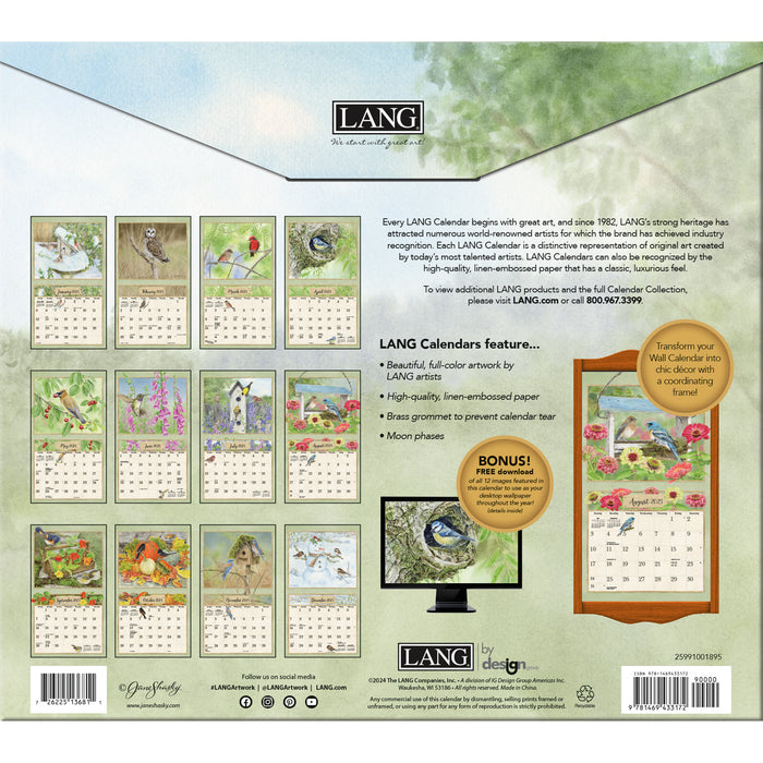 Calendar LANG 2025 - Birds In The Garden