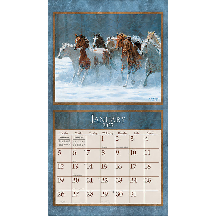 Calendar LANG 2025 - Horses In The Mist