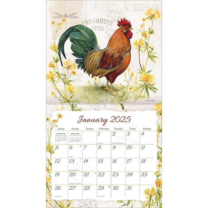 Calendar LANG 2025 - Proud Rooster