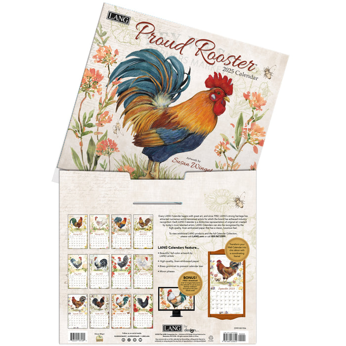 Calendar LANG 2025 - Proud Rooster