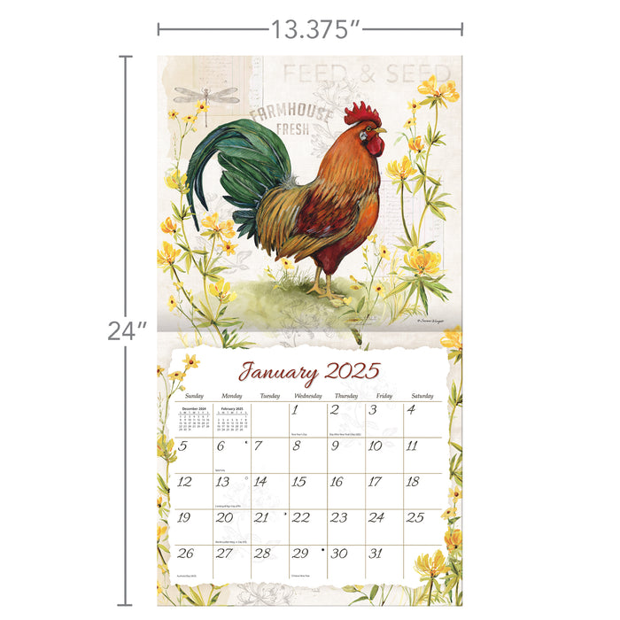 Calendar LANG 2025 - Proud Rooster