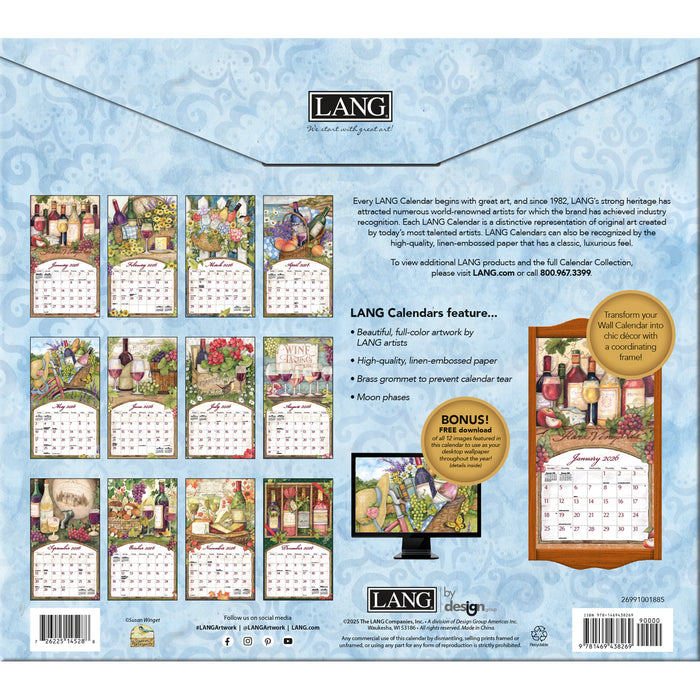 Calendar LANG 2026 - Wine Country