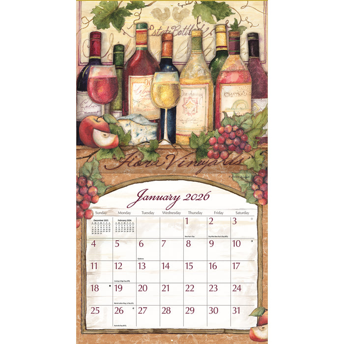 Calendar LANG 2026 - Wine Country