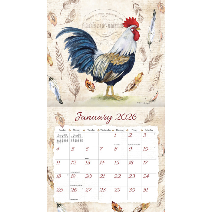 Calendar LANG 2026 - Proud Rooster