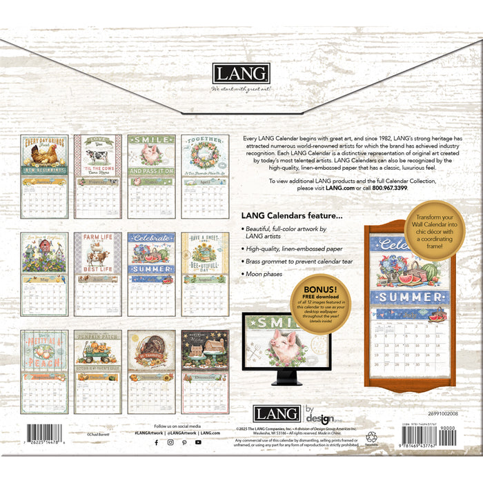 Calendar LANG 2026 - Farmhouse