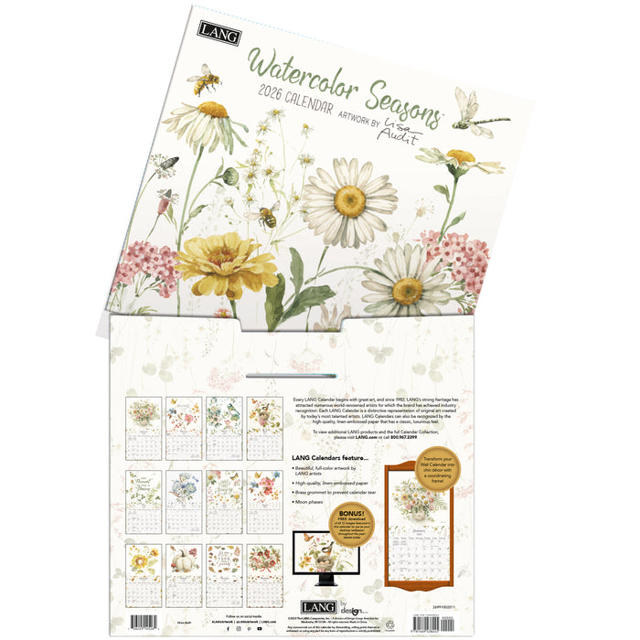 Calendar LANG 2026 - Watercolour Seasons