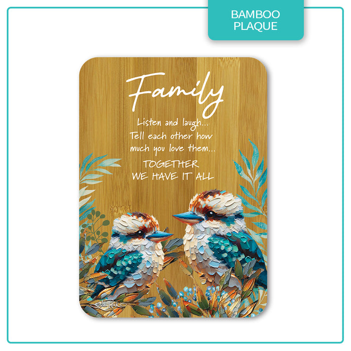 Bamboo Plaque - Charming Kooka FAMILY