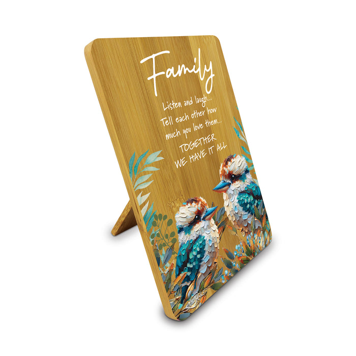 Bamboo Plaque - Charming Kooka FAMILY