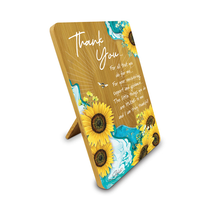 Bamboo Plaque - Bee Sunny THANK YOU