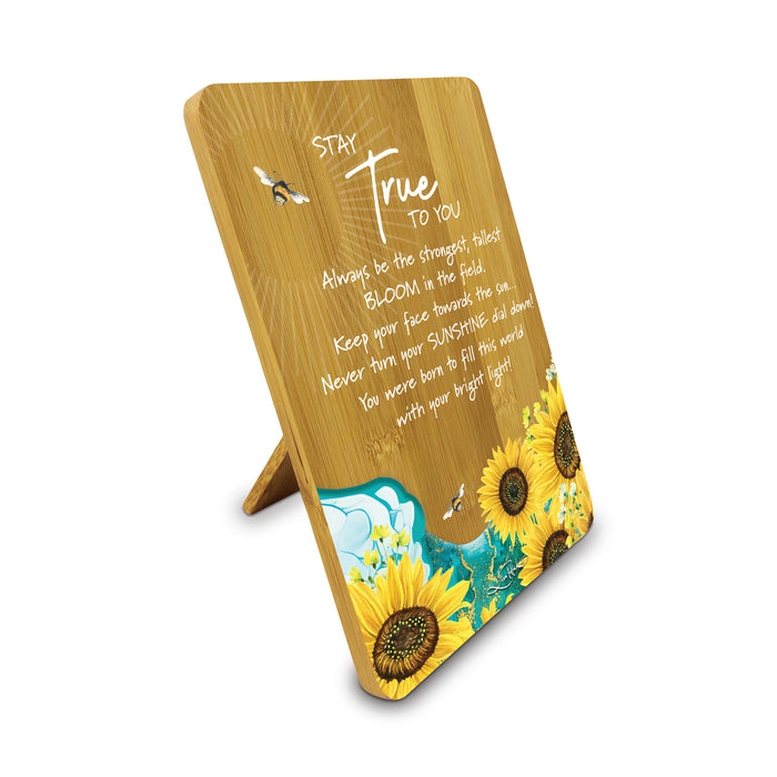 Bamboo Plaque - Bee Sunny STAY TRUE