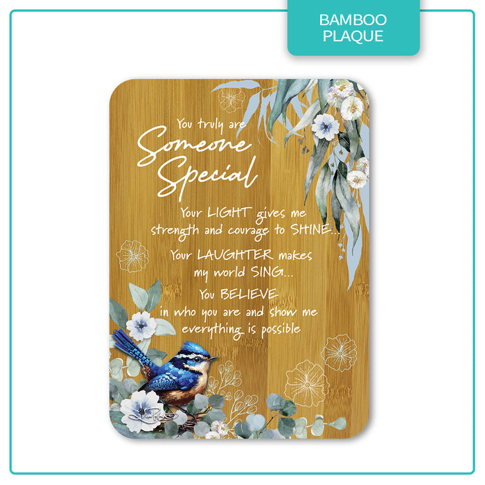 Bamboo Plaque - Cheeky Wrens SOMEONE SPECIAL