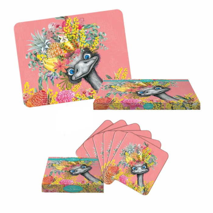 Lisa Pollock Happy Emu Placemats - Set/6