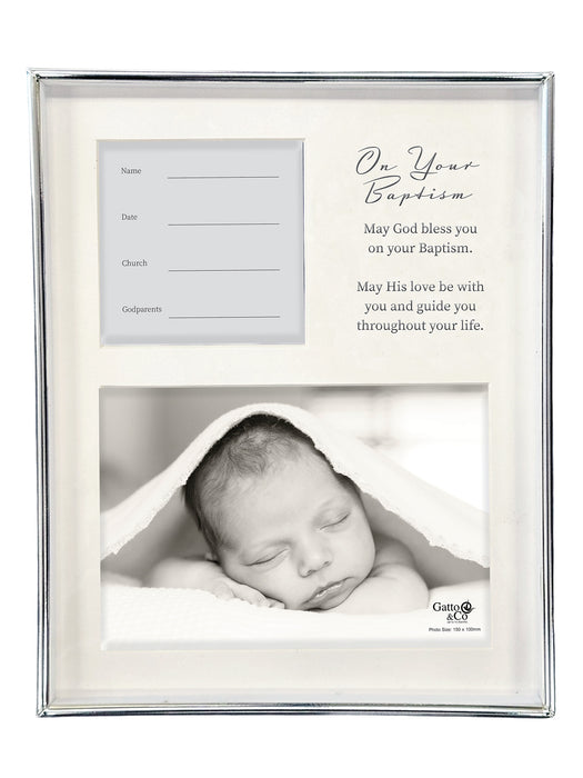 Silver Baptism Frame With Details