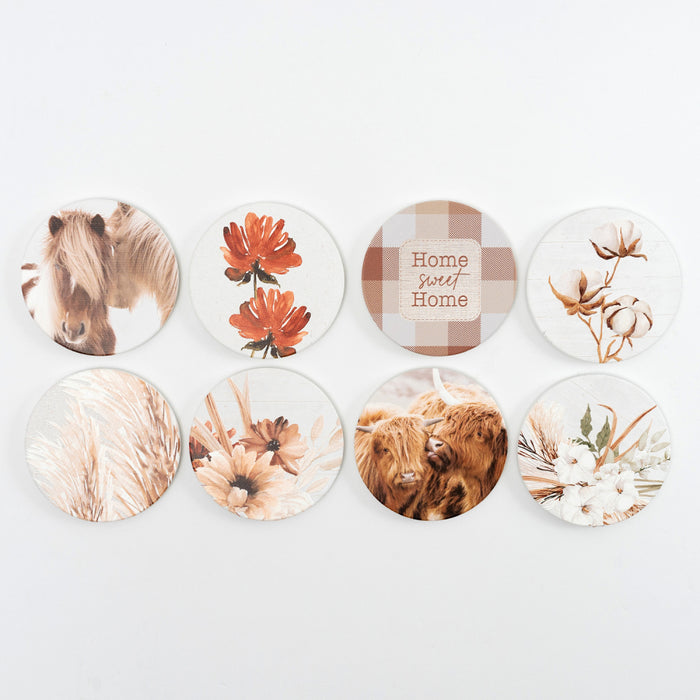 Home Sweet Home Ceramic Coaster - Cotton