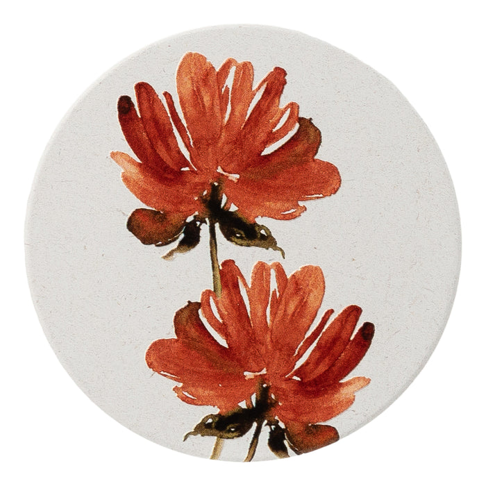 Home Sweet Home Ceramic Coaster - Rust Floral