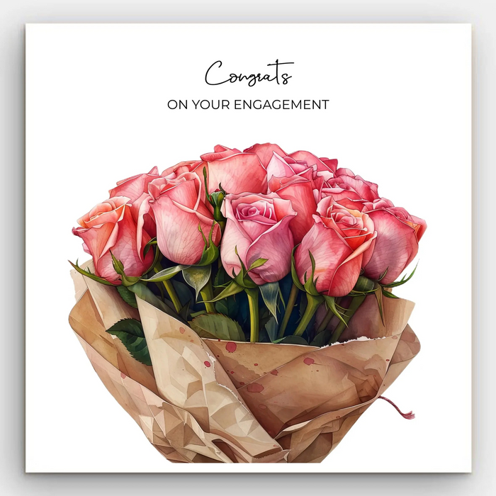 Engagement - Rose Bouquet Card