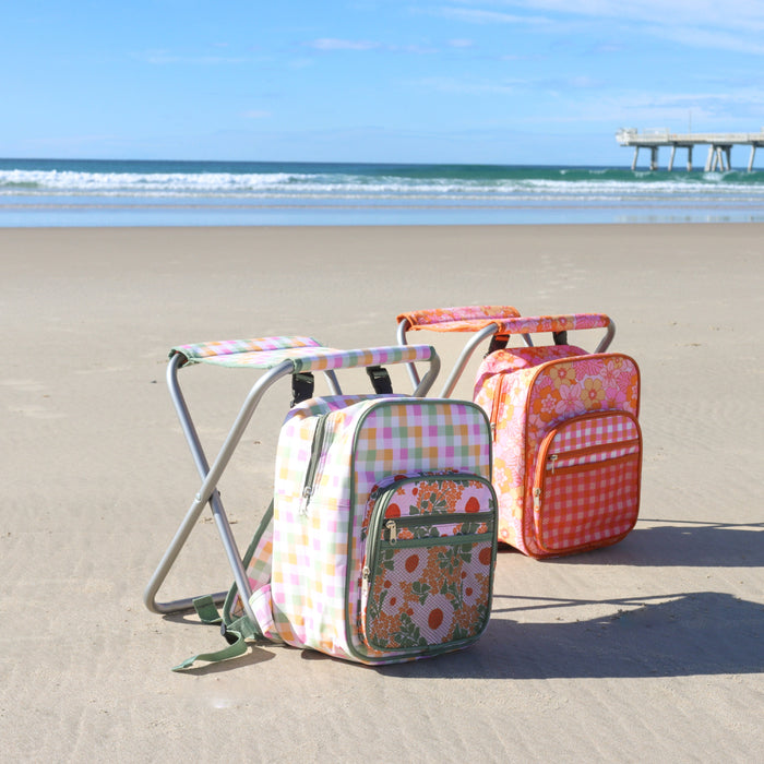 Retro Floral Picnic Cooler Chair