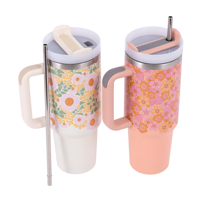 Retro Floral Insulated Tumbler