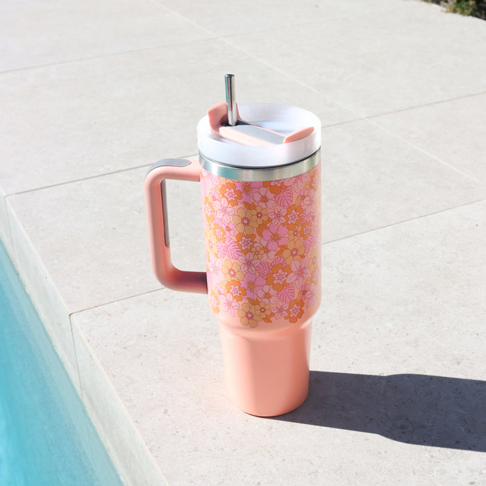 Retro Floral Insulated Tumbler