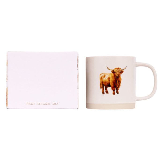 Rustic Meadow Highland Cow Mug