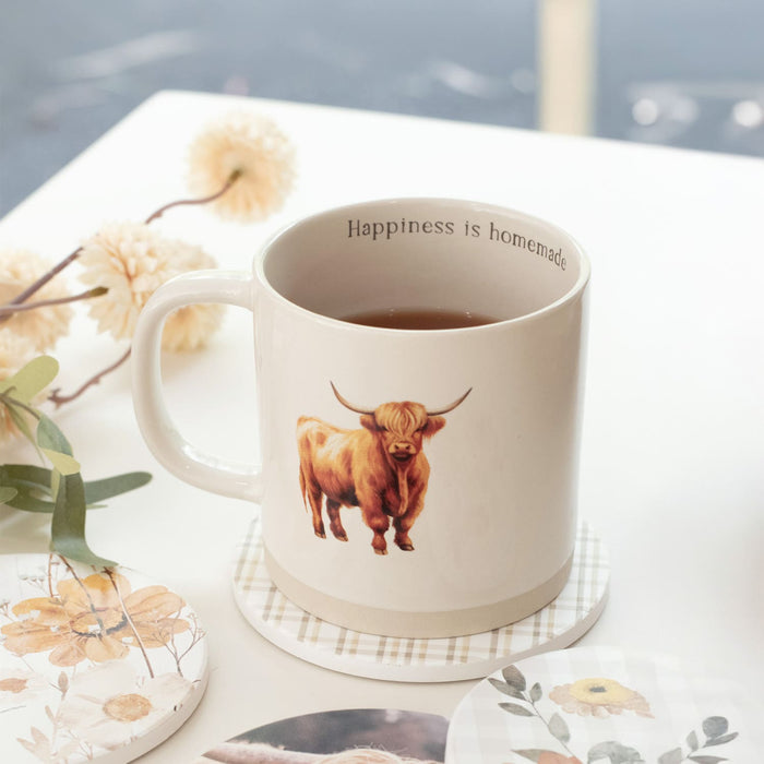 Rustic Meadow Highland Cow Mug