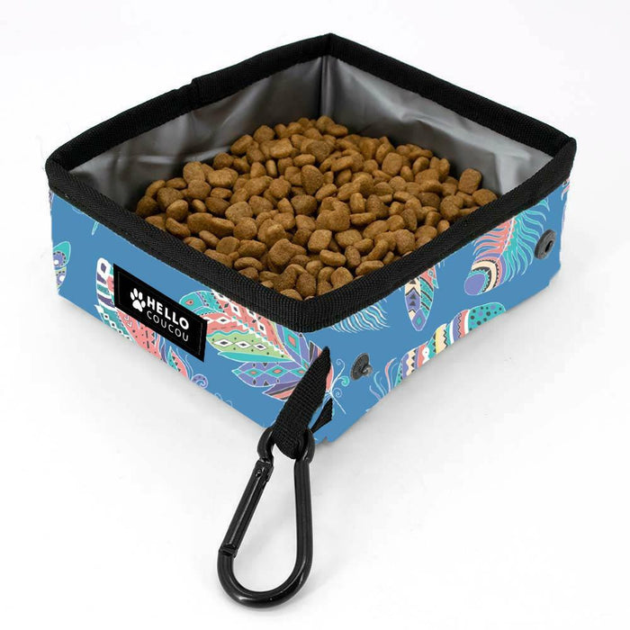 Portable Food Bowl - Feathers Galore