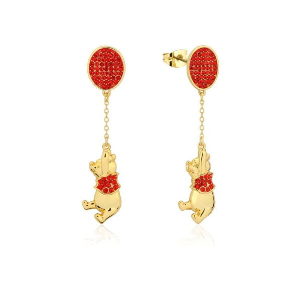 Winnie the Pooh Balloon Drop Earrings - Gold