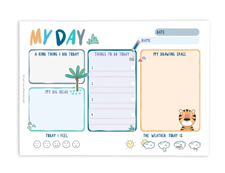 My Day Planner Notepad - Blue