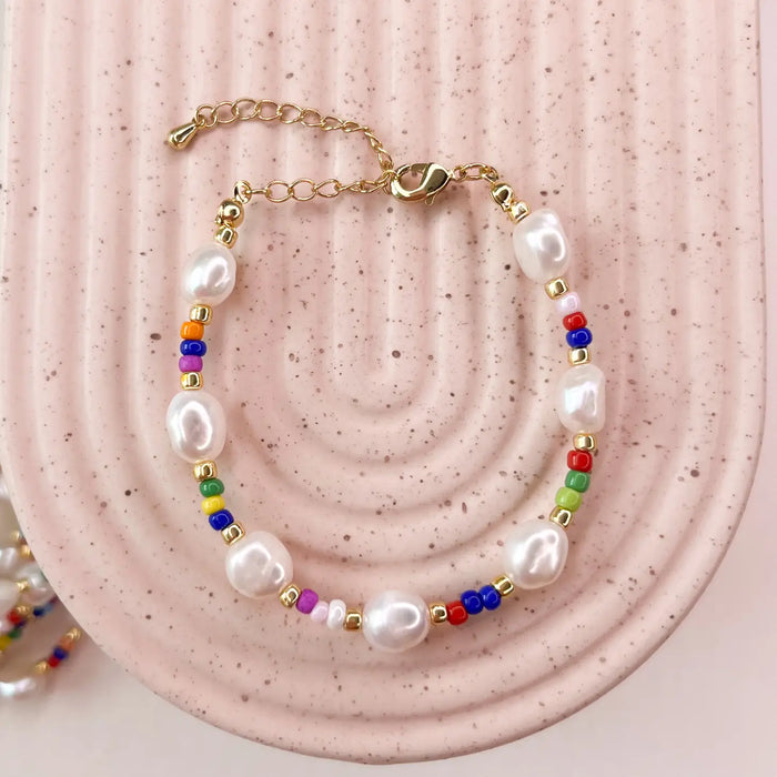 Rainbow Miyuki Freshwater Pearl Bracelet