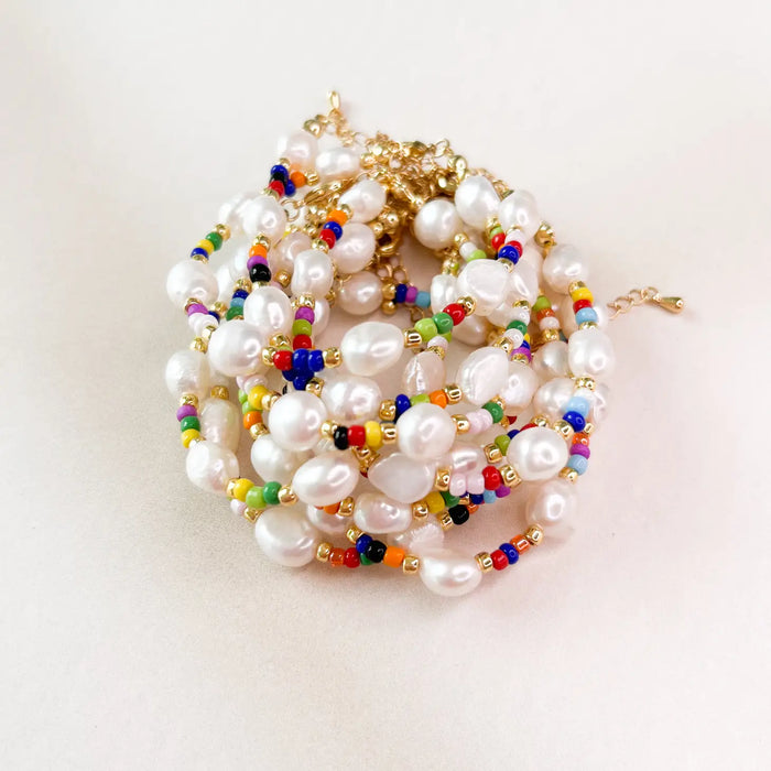 Rainbow Miyuki Freshwater Pearl Bracelet