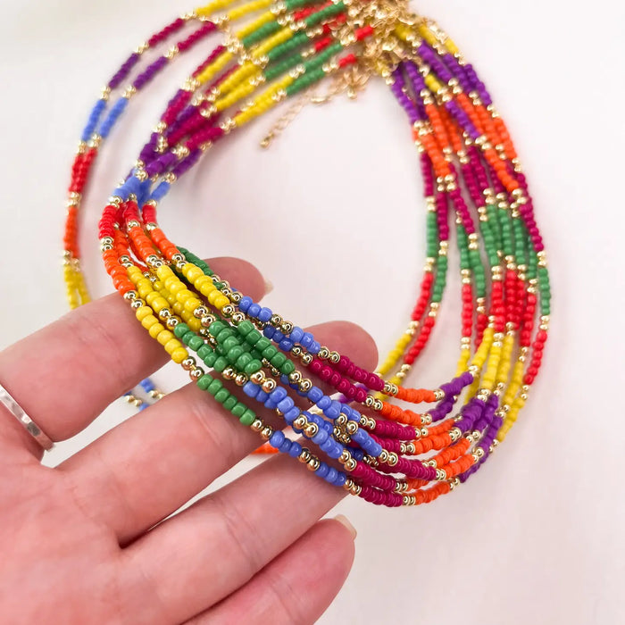 Rainbow Miyuki Bead Necklace