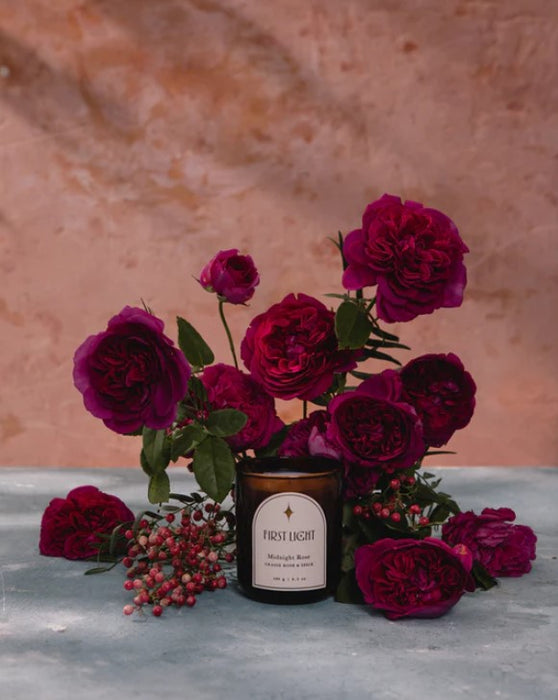 First Light Midnight Rose Standard Candle - 180g